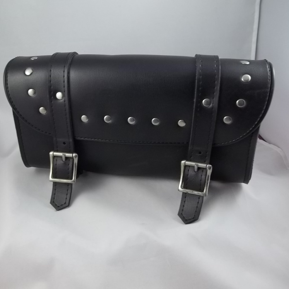 Motorcyle/Biker Black Leather Small Saddlebag